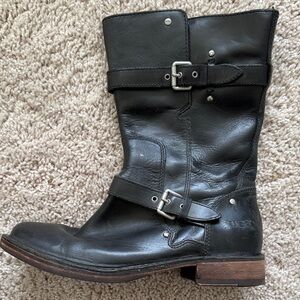 Women’s UGG leather moto boots
